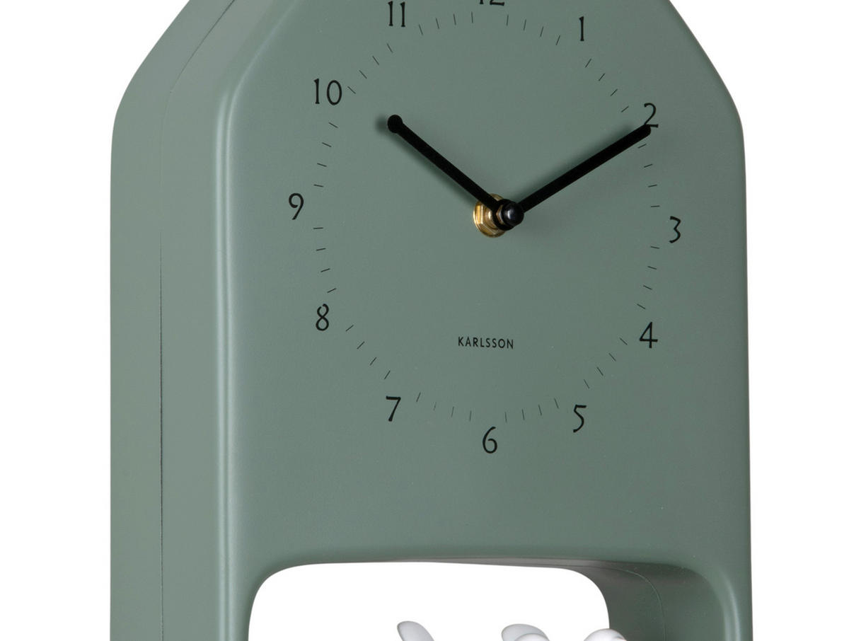 WANDUHR Love birds Grün 20/32/7 cm  - Grün, Basics, Kunststoff (20/32/7cm) - Karlsson