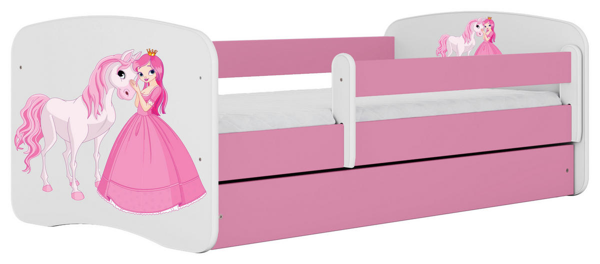 KINDER-/JUNIORBETT - Pink/Birkefarben, MODERN, Holz/Holzwerkstoff (80/160cm) - MID.YOU