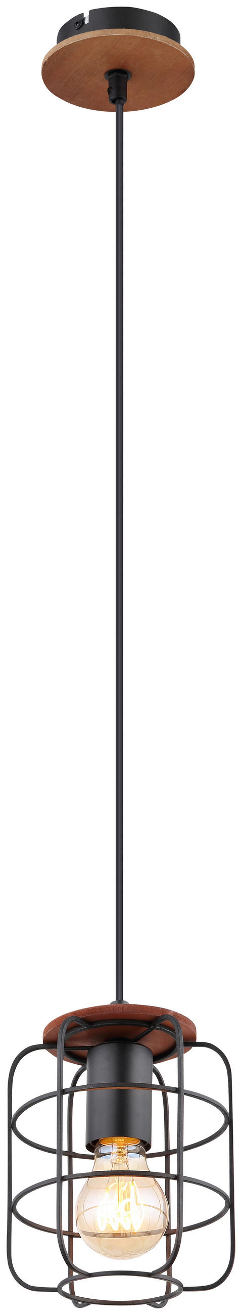 VISEČA SVETILKA        15/120 cm      E27 - črna/rjava, Trend, kovina/umetna masa (15/120cm)