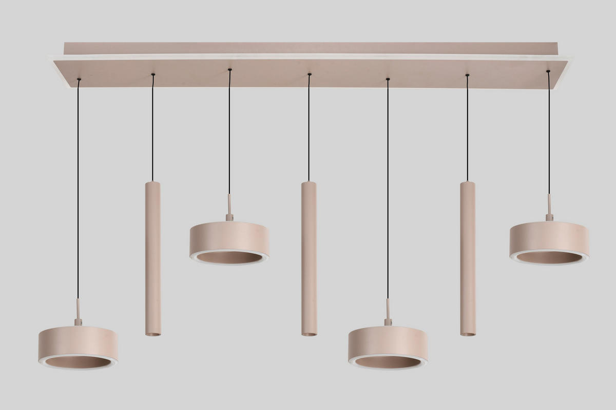 LED-HÄNGELEUCHTE Carnac 111/150/20 cm  - Sandfarben, Design, Kunststoff/Metall (111/150/20cm)