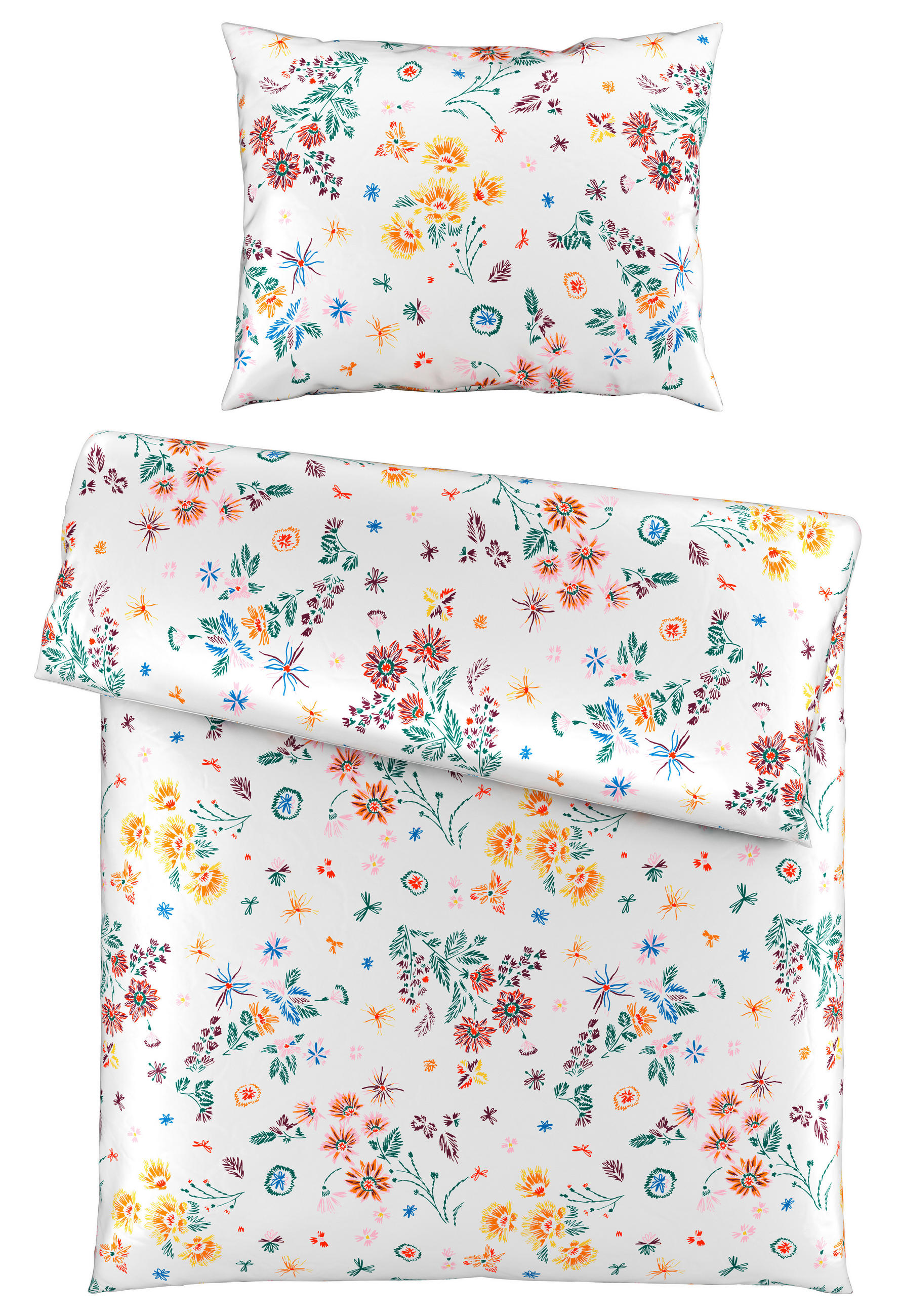 BETTWÄSCHE KALIO Satin 140/200 cm  - Multicolor/Weiß, KONVENTIONELL, Textil (140/200cm) - Esposa