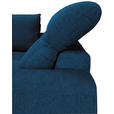 ECKSOFA Blau Chenille  - Blau/Schwarz, KONVENTIONELL, Textil/Metall (185/266cm) - Carryhome