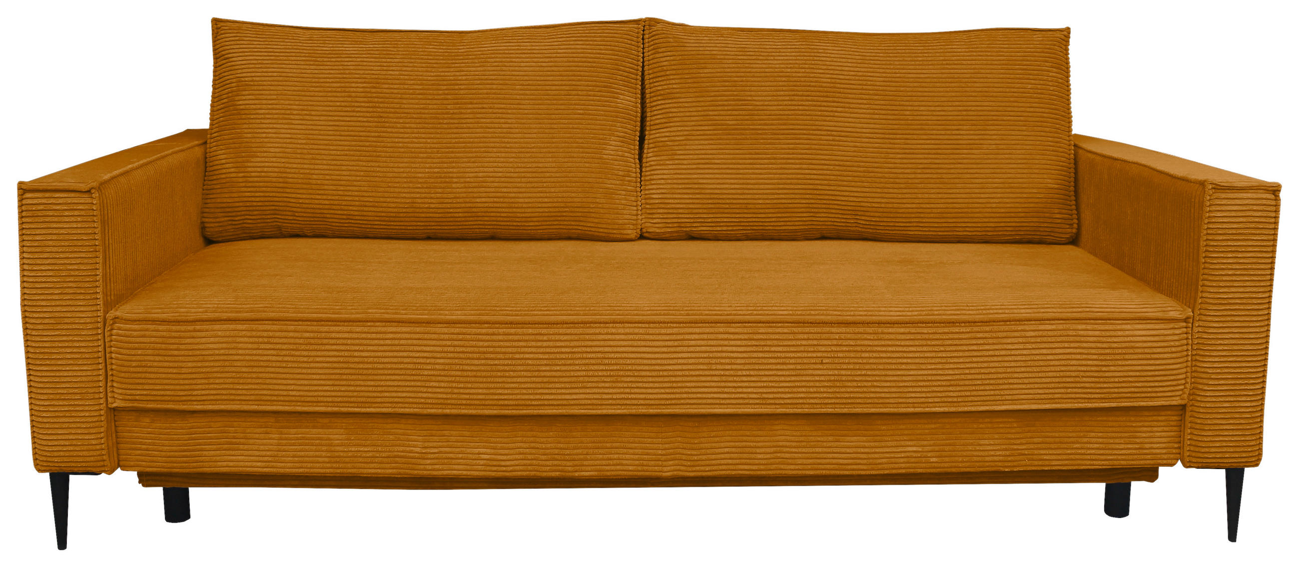 SCHLAFSOFA  mit Liegefunktion, Rücken echt, haustierfreundlicher Bezug Cord Kupferfarben  - Schwarz/Kupferfarben, KONVENTIONELL, Textil/Metall (222/93/98cm) - Carryhome