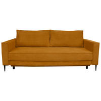SCHLAFSOFA  mit Liegefunktion, Rücken echt, haustierfreundlicher Bezug Cord Kupferfarben  - Schwarz/Kupferfarben, KONVENTIONELL, Textil/Metall (222/93/98cm) - Carryhome