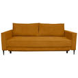 SCHLAFSOFA mit Liegefunktion, Rücken echt, haustierfreundlicher Bezug Cord Kupferfarben - Schwarz/Kupferfarben, KONVENTIONELL, Textil/Metall (222/93/98cm) - Carryhome