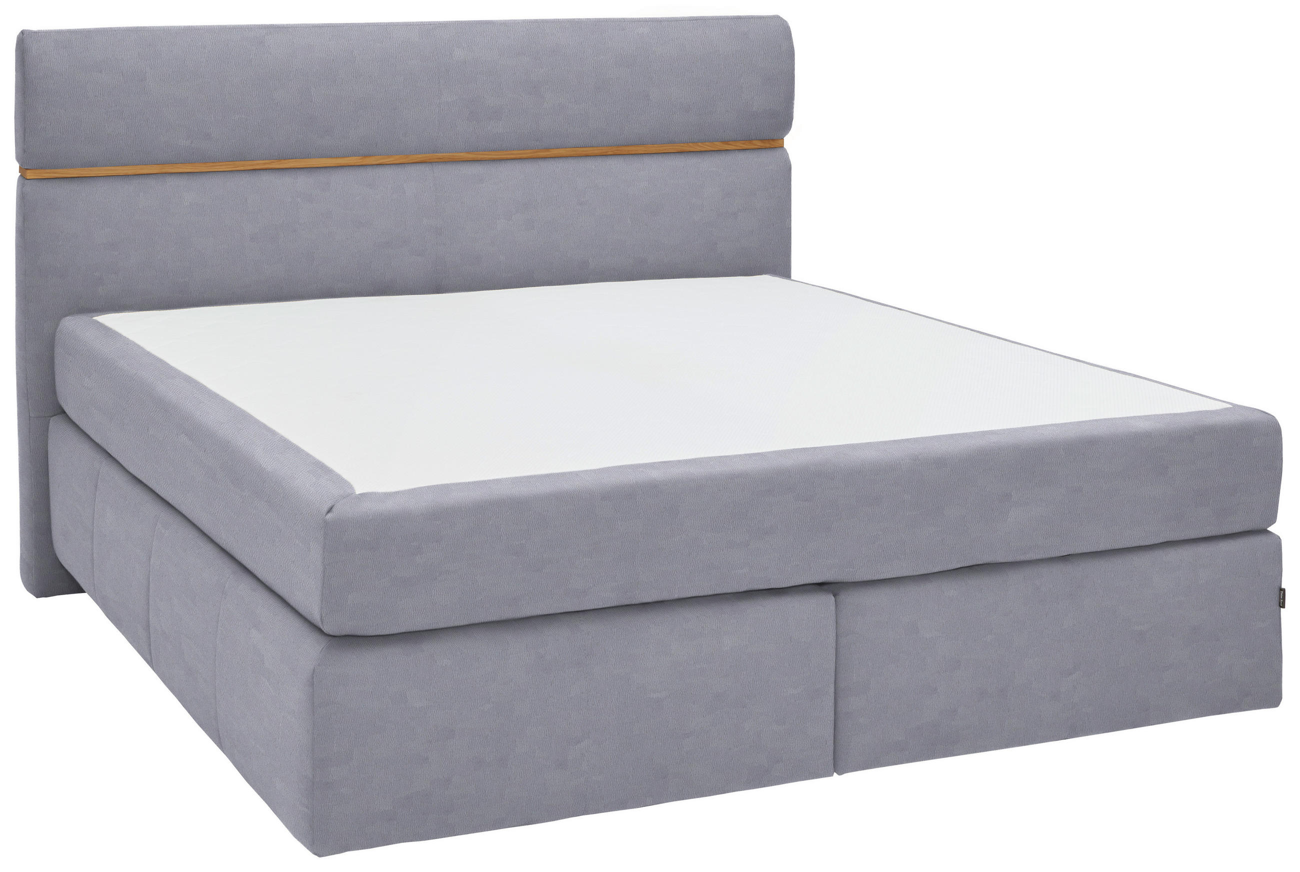 BOXSPRINGBETT 180/200 cm  in Grau, Eichefarben  - Eichefarben/Schwarz, Konventionell, Holz/Kunststoff (180/200cm) - Dieter Knoll