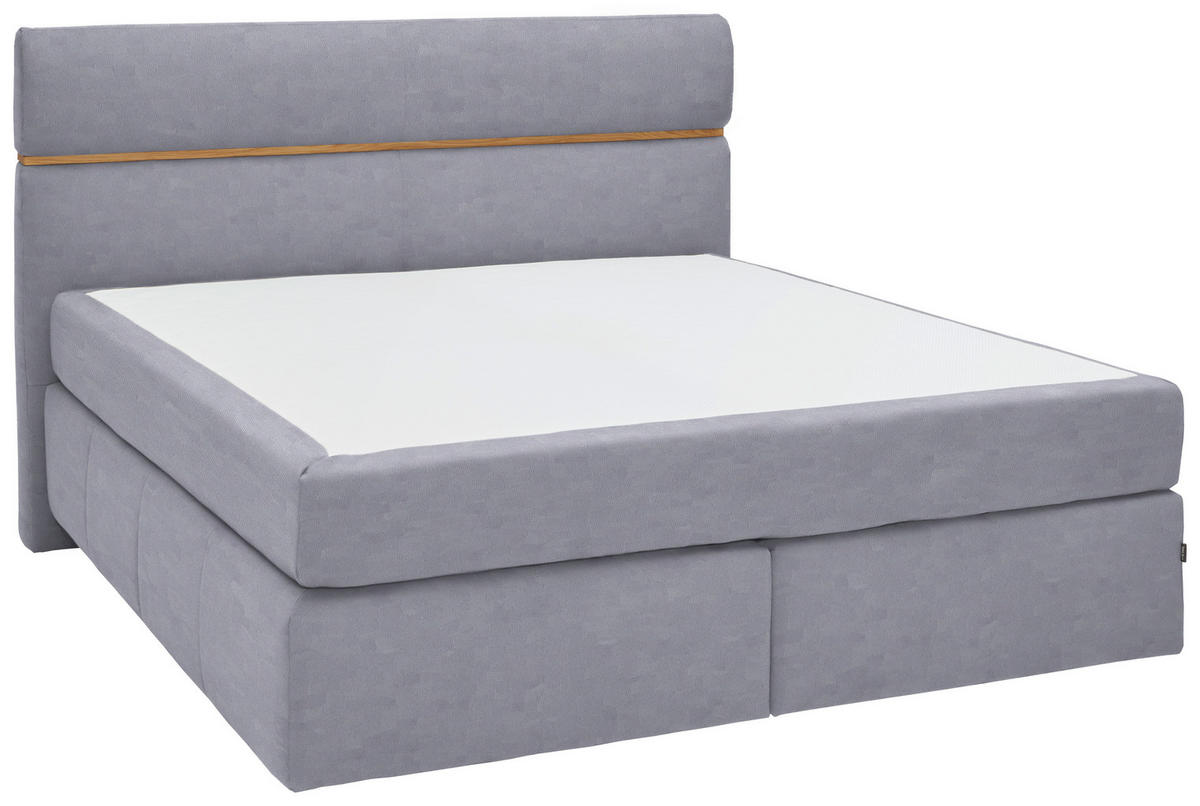 BOXSPRINGBETT 180/200 cm  in Grau, Eichefarben  - Eichefarben/Schwarz, KONVENTIONELL, Holz/Kunststoff (180/200cm) - Dieter Knoll