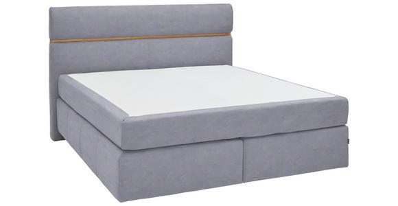 BOXSPRINGBETT 180/200 cm  in Grau, Eichefarben  - Eichefarben/Schwarz, KONVENTIONELL, Holz/Kunststoff (180/200cm) - Dieter Knoll