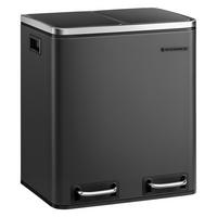 KOŠ NA ODPADKY  30 l - černá/barvy stříbra, Basics, kov/plast (41/47/36cm)