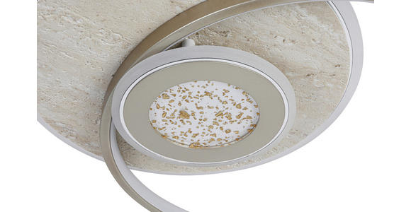 LED-DECKENLEUCHTE Travera 54,5/43/8 cm  - Sandfarben/Chromfarben, Design, Kunststoff/Stein (54,5/43/8cm) - Novel