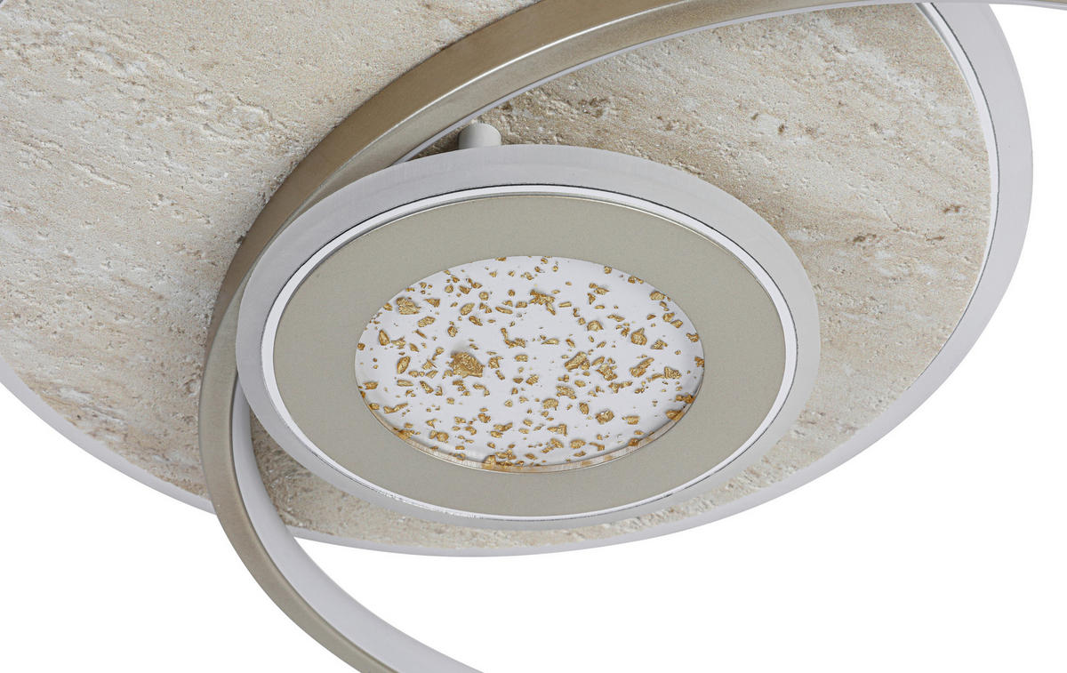 LED PLAFONJERA Travera  - boja hroma/šampanjac, Dizajnerski, kamen/metal (54,5/43/8cm) - Novel