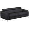 SCHLAFSOFA Schwarz Echtleder Lederlook  - Schwarz, Design, Leder/Textil (203/77-98/103cm) - MID.YOU