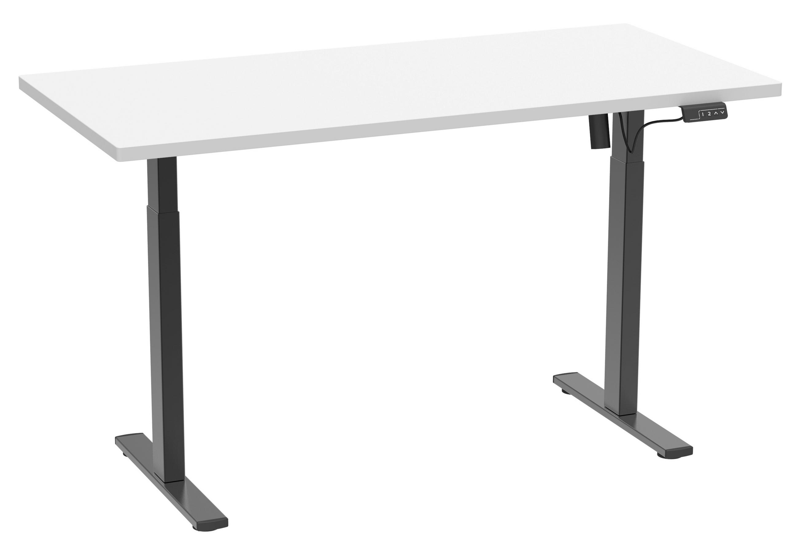 SCHREIBTISCH höhenverstellbar  - Silberfarben/Schwarz, Design, Holzwerkstoff/Metall (140/71/80cm) - MID.YOU