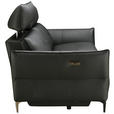 2-SITZER-SOFA  in Echtleder Schwarz   - Schwarz, Design, Leder/Metall (191/98/101cm) - Novel
