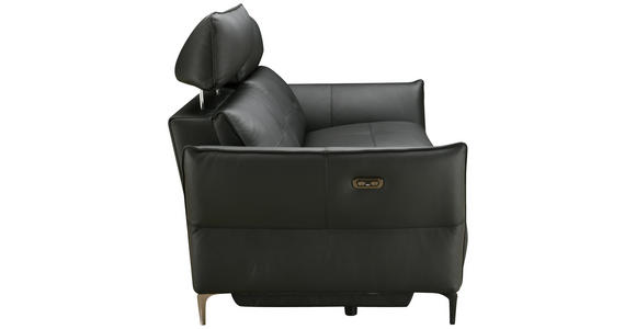 2-SITZER-SOFA  in Echtleder Schwarz   - Schwarz, Design, Leder/Metall (191/98/101cm) - Novel