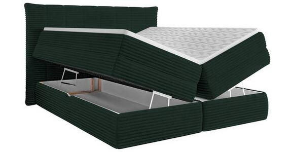 BOXSPRINGBETT 180/200 cm in Dunkelgrün - Dunkelgrün/Schwarz, Design, Kunststoff/Textil (180/200cm) - Esposa