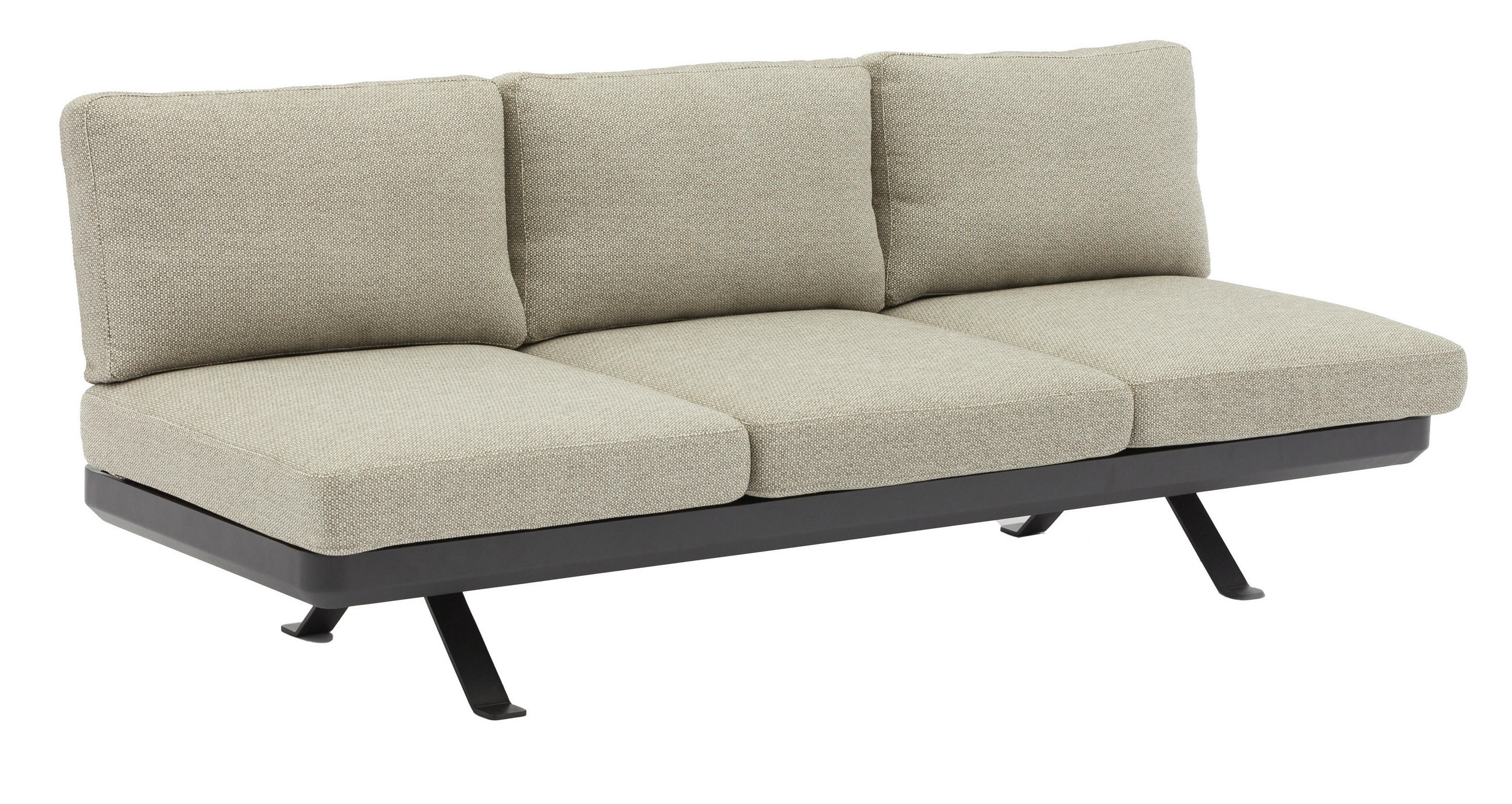 LOUNGESOFA 207/71/70 cm Aluminium, Edelstahl  - Graphitfarben/Grau, Design, Textil/Metall (207/71/70cm) - Zebra 