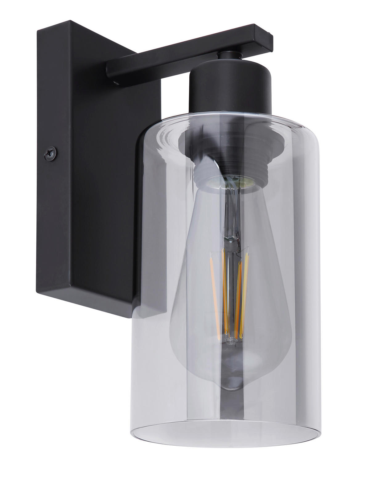 WANDLEUCHTE - Schwarz/Grau, Design, Glas/Metall (10/15/23cm) - Globo