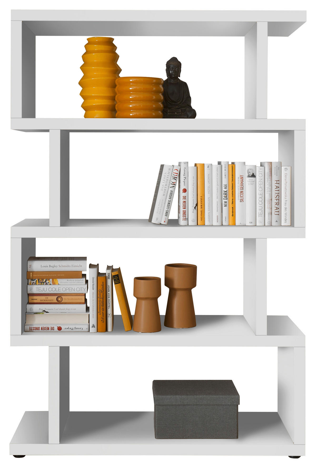 REGAL 100/152/38 cm bela  - črna/bela, Basics, leseni material (100/152/38cm) - Livetastic