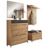 GARDEROBE 5-teilig  in 195/195/40 cm  - Eichefarben/Anthrazit, Design, Glas/Holz (195/195/40cm)