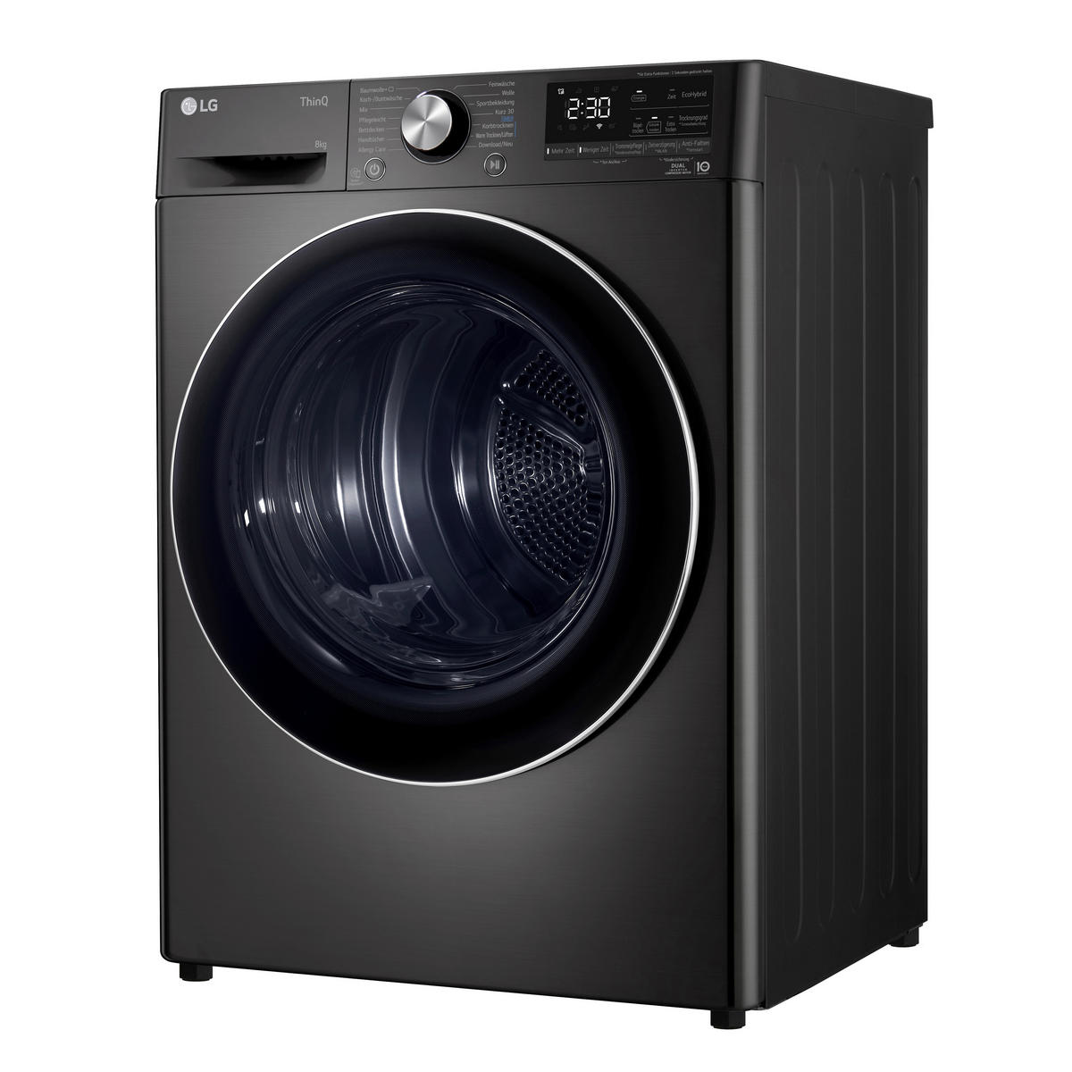 WÄRMEPUMPENTROCKNER RT80V9B  - Chromfarben/Schwarz, Basics, Glas/Kunststoff (60/85/66cm) - LG