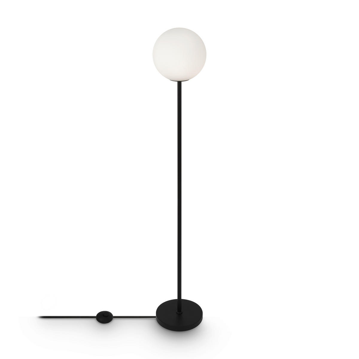 STEHLEUCHTE 25/155 cm    - Schwarz/Weiß, Trend, Glas/Metall (25/155cm) - MAYTONI