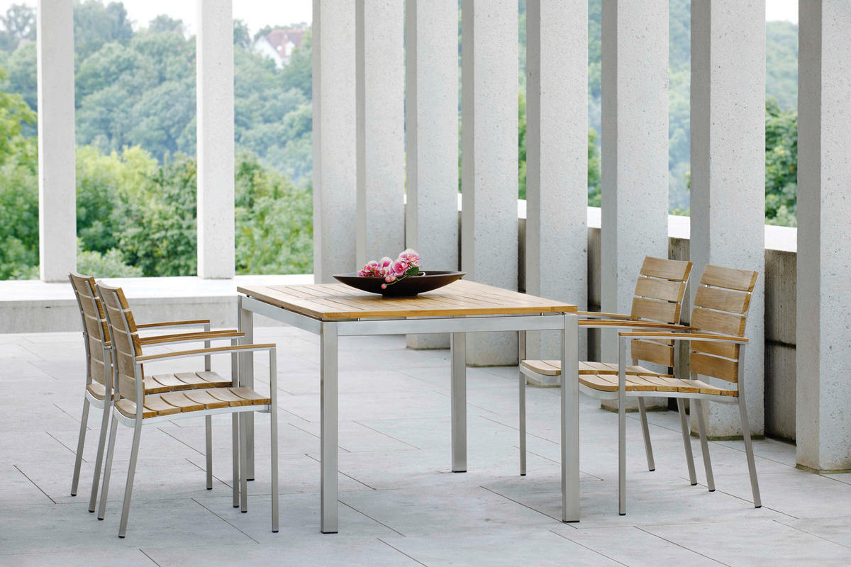 TISCHPLATTE in Holz 160/90/2,2 cm   - Teakfarben, Design, Holz (160/90/2,2cm) - Stern