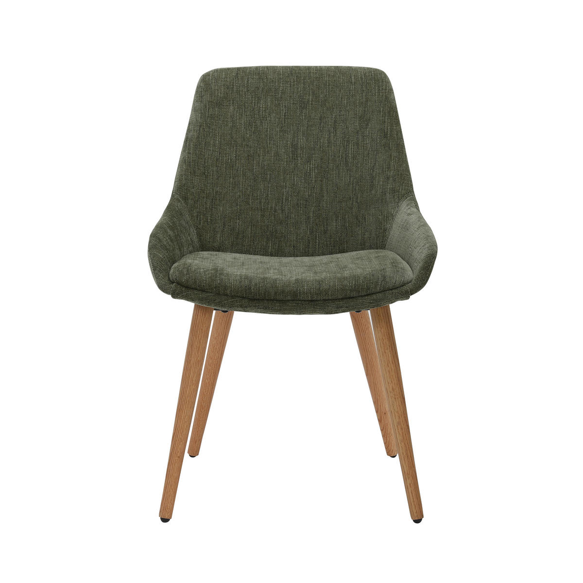 STUHL   Chenille  - Naturfarben/Grün, Modern, Holz/Textil (52/81/56,5cm) - home24