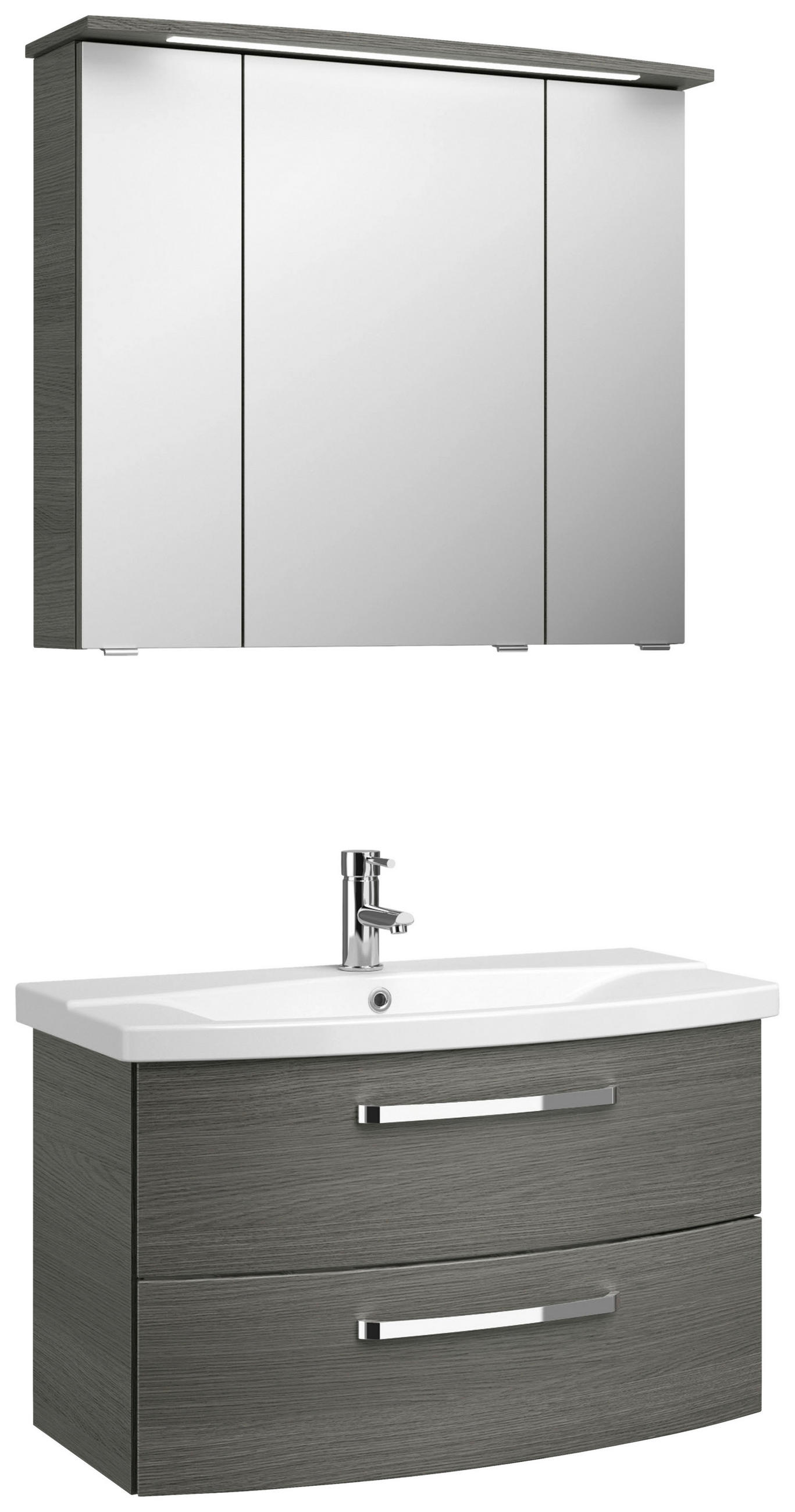 BADEZIMMER 3-teilig  in 84 cm  - Chromfarben/Graphitfarben, MODERN, Glas/Keramik (84cm) - Sadena