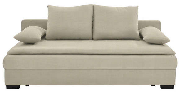 SCHLAFSOFA  in Samt Beige  - Beige/Schwarz, KONVENTIONELL, Kunststoff/Textil (207/74-94/90cm) - Venda