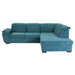 ECKSOFA  in Flachgewebe Petrol  - Petrol/Schwarz, KONVENTIONELL, Holz/Holzwerkstoff (280/202cm) - Xora