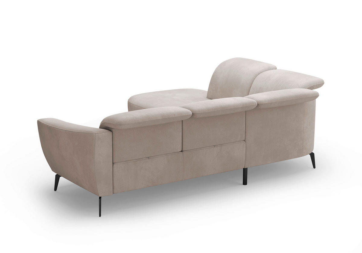 ECKSOFA in Flachgewebe Greige  267/300 cm  - Greige/Schwarz, KONVENTIONELL, Textil/Metall (267/300cm) - Sit & More