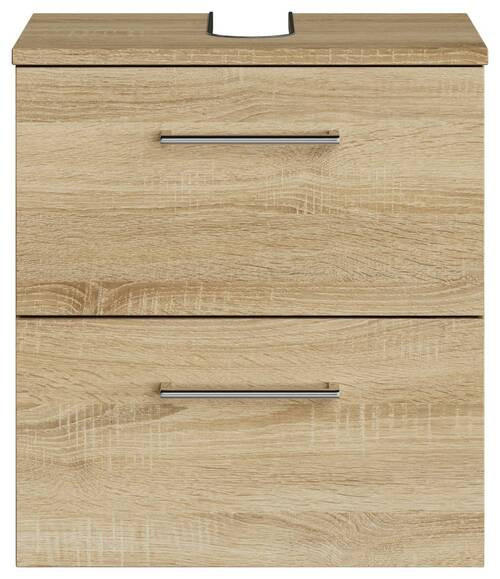 WASCHBECKENUNTERSCHRANK 45/49,8/33,3 cm  - Chromfarben/Eiche Bianco, KONVENTIONELL, Holzwerkstoff/Metall (45/49,8/33,3cm) - Sadena