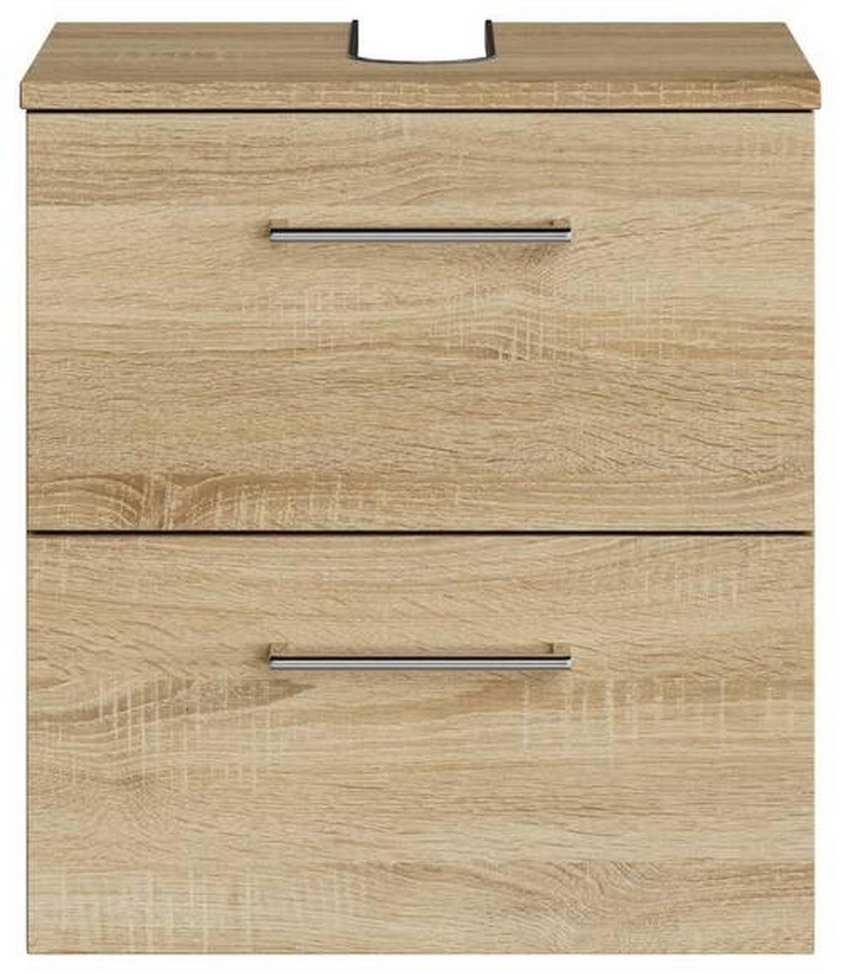 WASCHBECKENUNTERSCHRANK 45/49,8/33,3 cm  - Chromfarben/Eiche Bianco, KONVENTIONELL, Holzwerkstoff/Metall (45/49,8/33,3cm) - Sadena