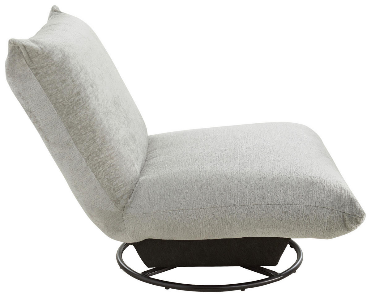 RELAXSESSEL in Textil Grau  - Schwarz/Grau, Design, Textil/Metall (100/78/96cm) - Livetastic