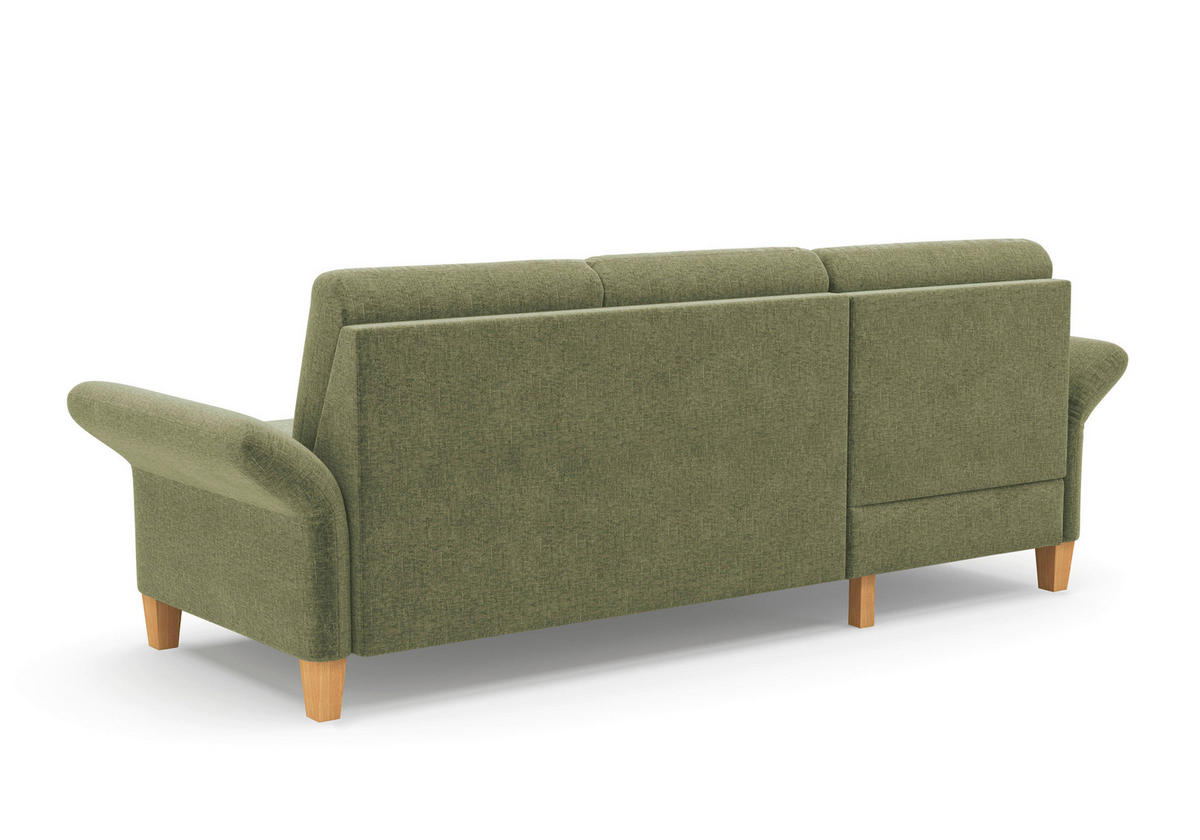 ECKSOFA ROCHELLE E Hellgrün Flachgewebe  - Eichefarben/Hellgrün, KONVENTIONELL, Holz/Textil (164/251cm) - Sit & More