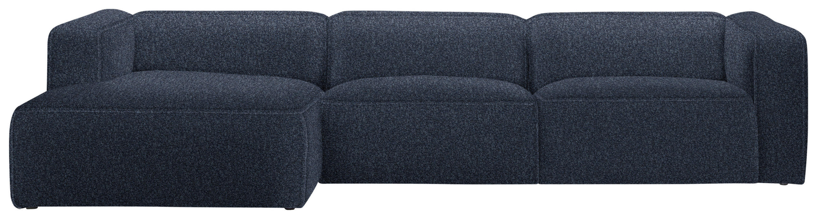ECKSOFA in Webstoff Blau  - Blau/Schwarz, Design, Kunststoff/Textil (163/332cm) - Stylife