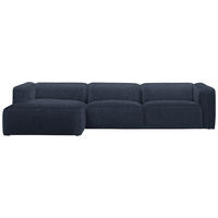 ECKSOFA in Webstoff Blau  - Blau/Schwarz, Design, Kunststoff/Textil (163/332cm) - Stylife