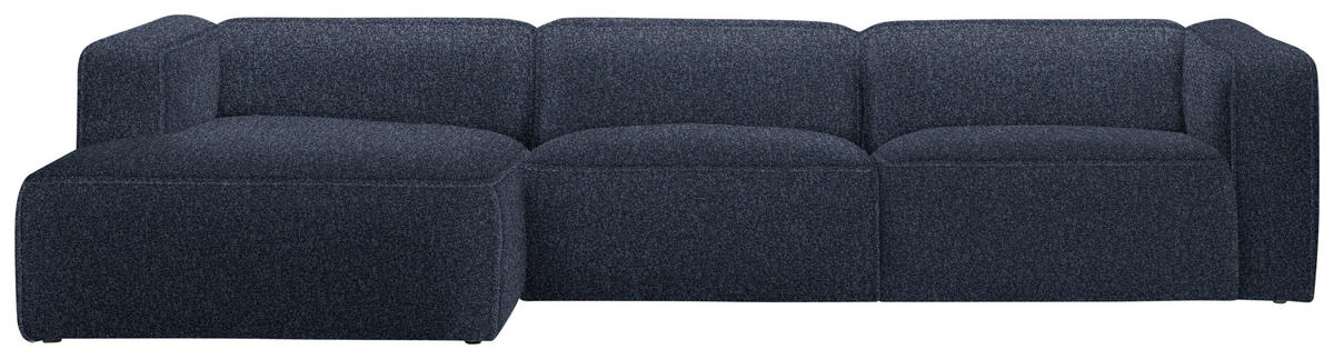 ECKSOFA in Webstoff Blau  - Blau/Schwarz, Design, Kunststoff/Textil (163/332cm) - Stylife