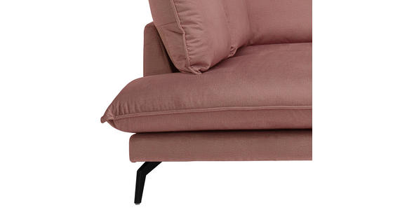 ECKSOFA in Samt Altrosa  - Schwarz/Altrosa, Design, Textil/Metall (200/241cm) - Carryhome