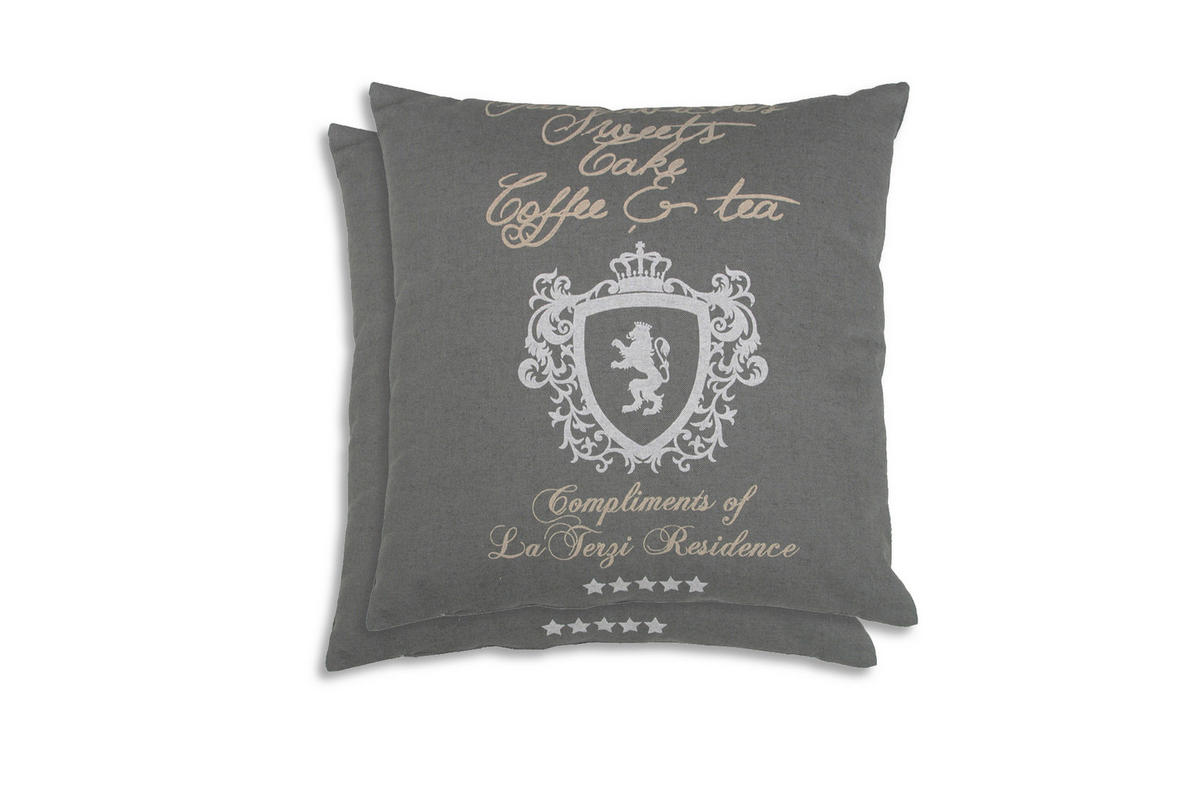 ZIERKISSENSET 2-teilig 48/48 cm  - Grau, Basics, Textil (48/48cm)