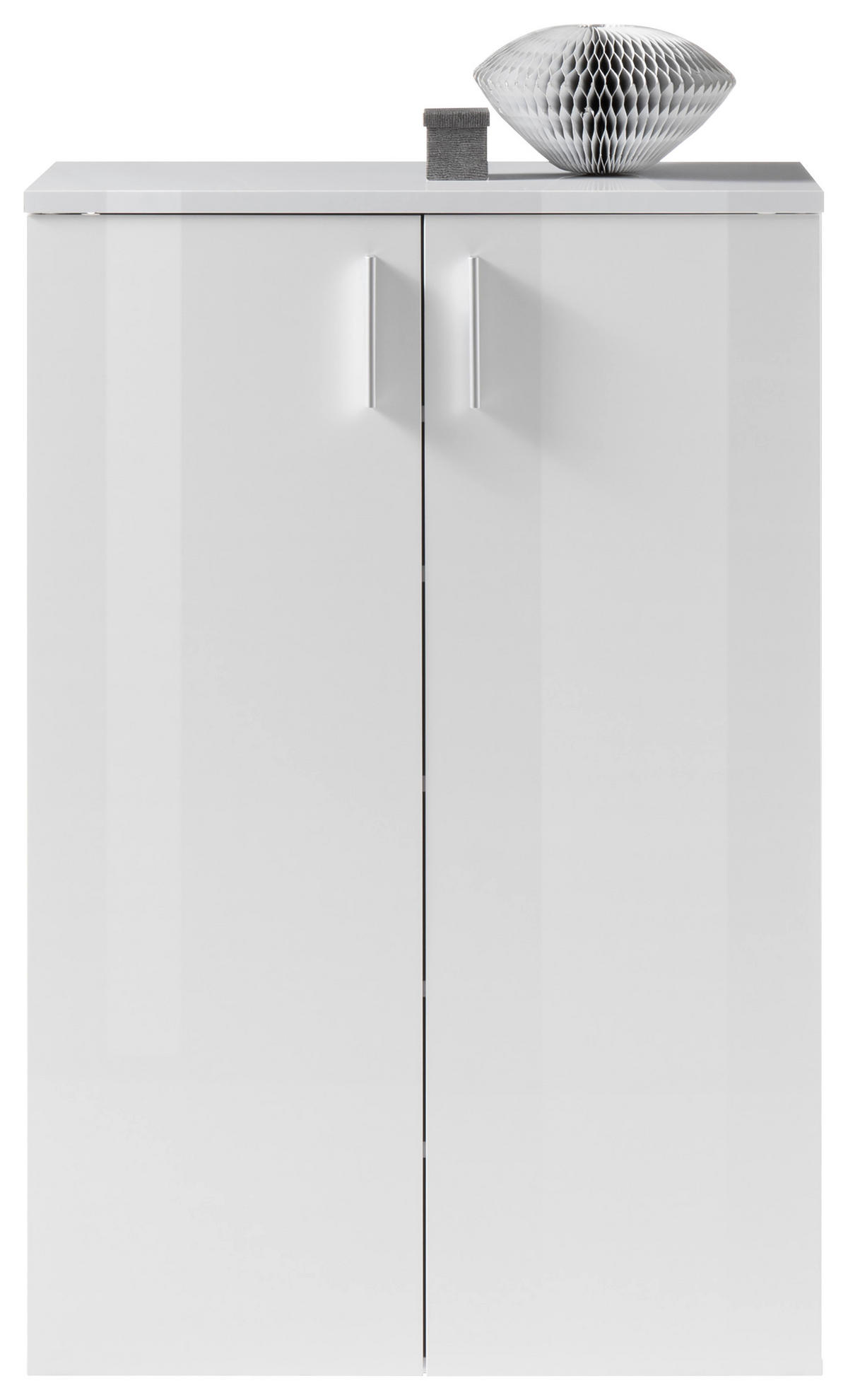 SCHUHSCHRANK Weiß  - Silberfarben/Weiß, Design, Holzwerkstoff/Kunststoff (80/120/35cm) - Carryhome