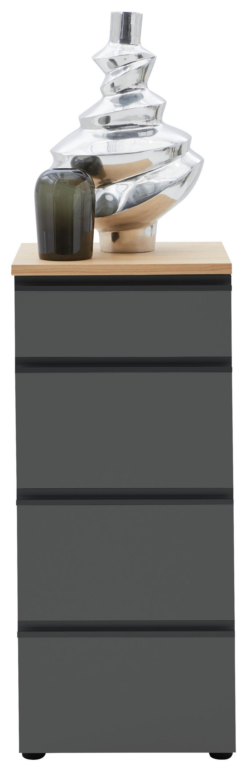KOMMODE 45/102/41 cm  in Grau, Eichefarben  - Eichefarben/Schwarz, Design, Holz/Holzwerkstoff (45/102/41cm) - Dieter Knoll