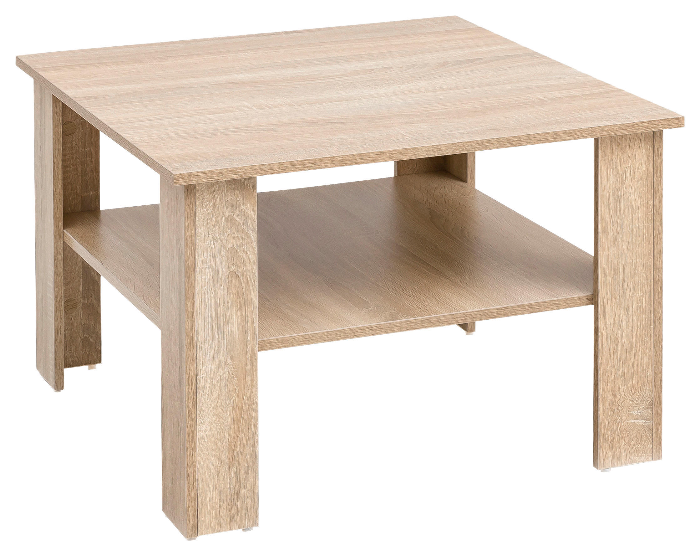 Couchtisch Mit Ablagefläche Quadratisch, Eiche Dekor