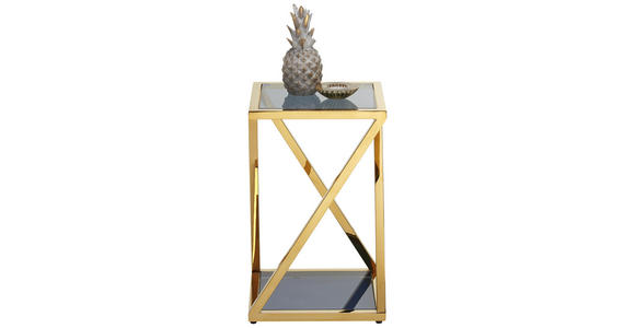 BLUMENSÄULE in Metall, Glas 30/70/30 cm - Blau/Goldfarben, Design, Glas/Metall (30/70/30cm) - Xora