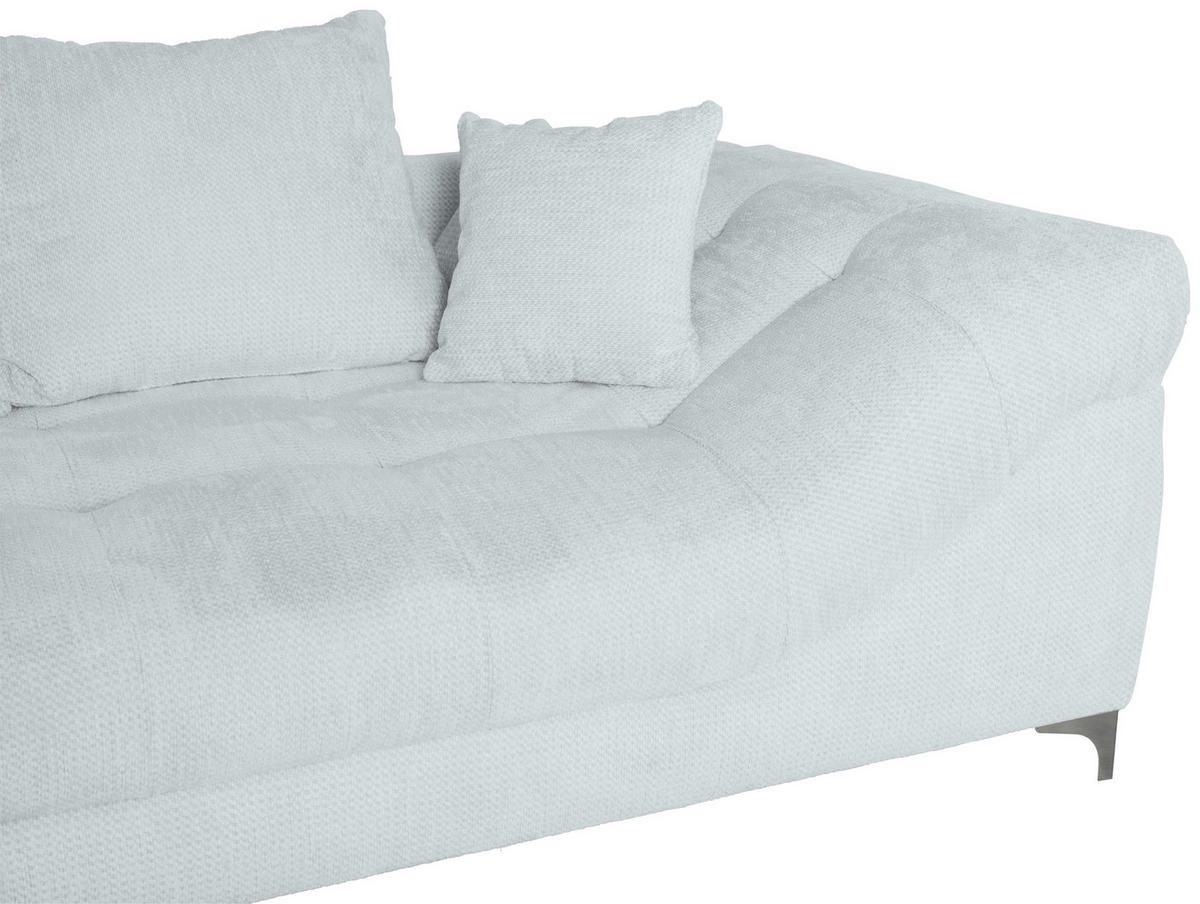 ECKSOFA in Chenille Hellgrau  227/329 cm  - Chromfarben/Hellgrau, KONVENTIONELL, Textil/Metall (227/329cm) - Carryhome