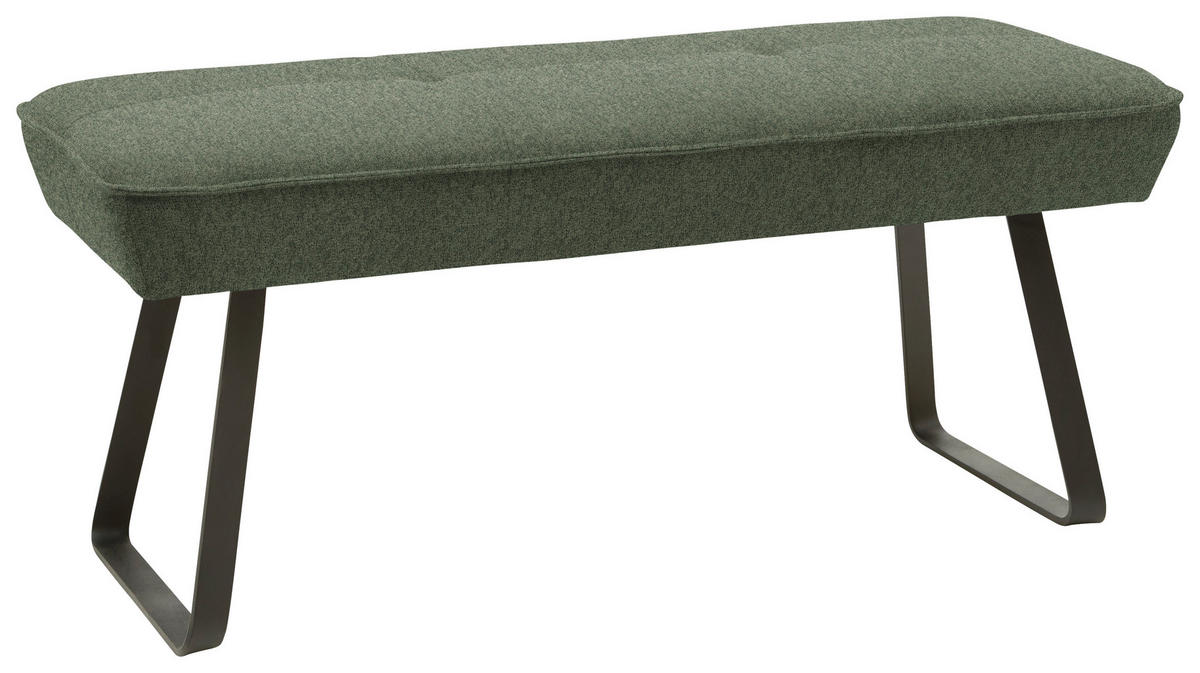 HOCKERBANK 118/50/51 cm   - Waldgrün/Schwarz, Design, Textil/Metall (118/50/51cm) - Dieter Knoll