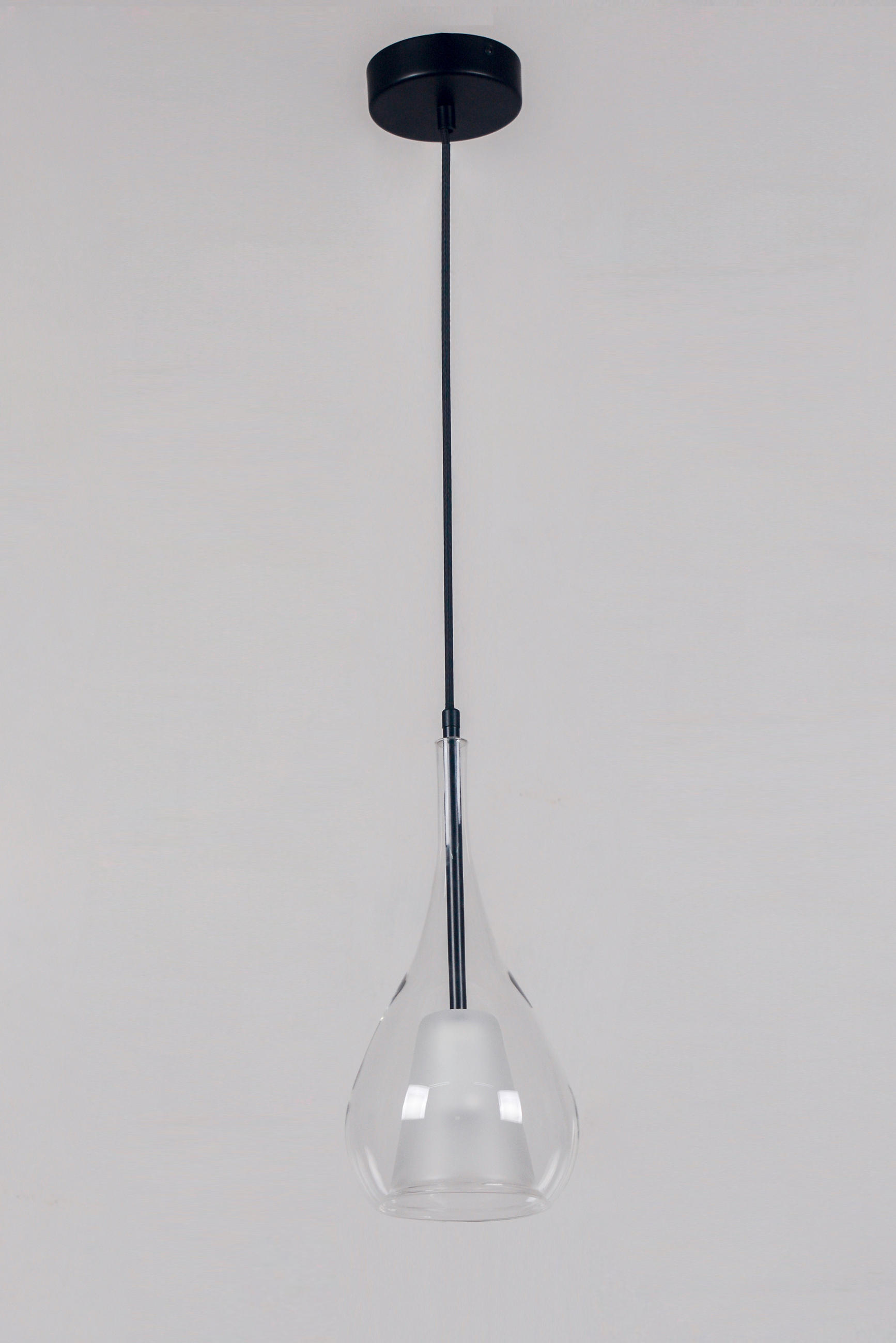 VISEČA SVETILKA  Valentina 15/31,5/120 cm           E27 - črna/prozorno, Trend, kovina/steklo (15/31,5/120cm)