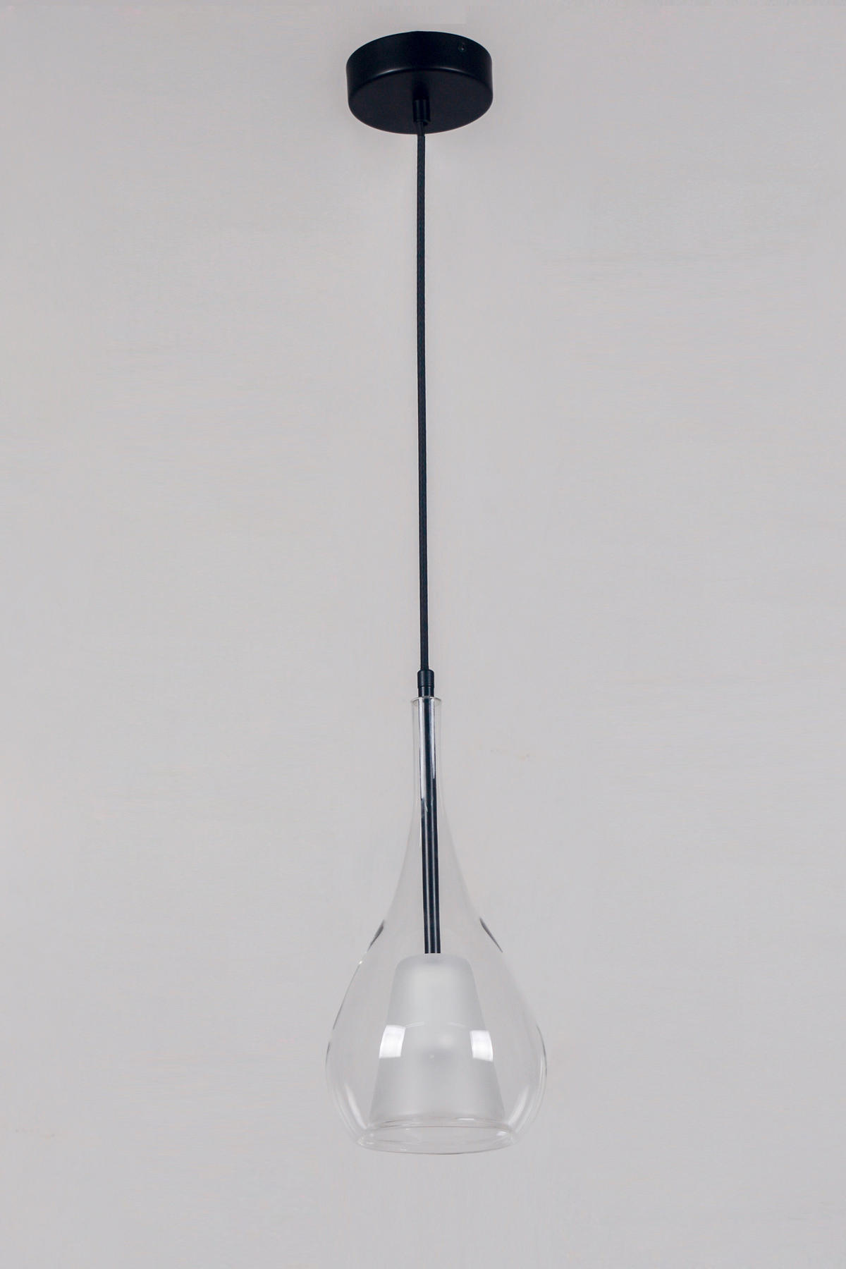 VISEČA SVETILKA  Valentina 15/31,5/120 cm           E27 - črna/prozorno, Trend, kovina/steklo (15/31,5/120cm)