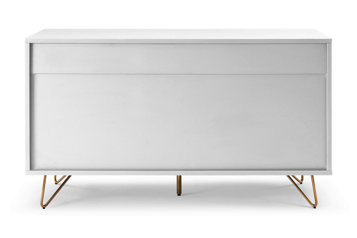 KOMMODE  in 120/70/40 cm  - Messingfarben/Weiß, Design, Holzwerkstoff/Metall (120/70/40cm) - Livetastic